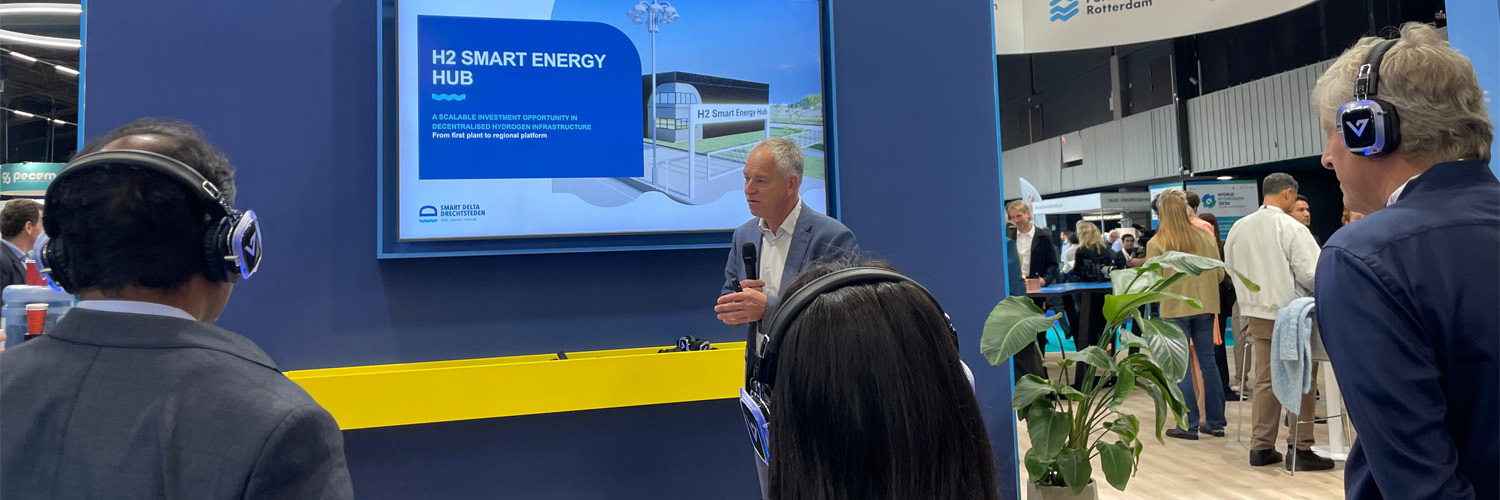 André Boer geeft presentatie over H2 Smart Energy Hub tijdens World Hydrogen Summit